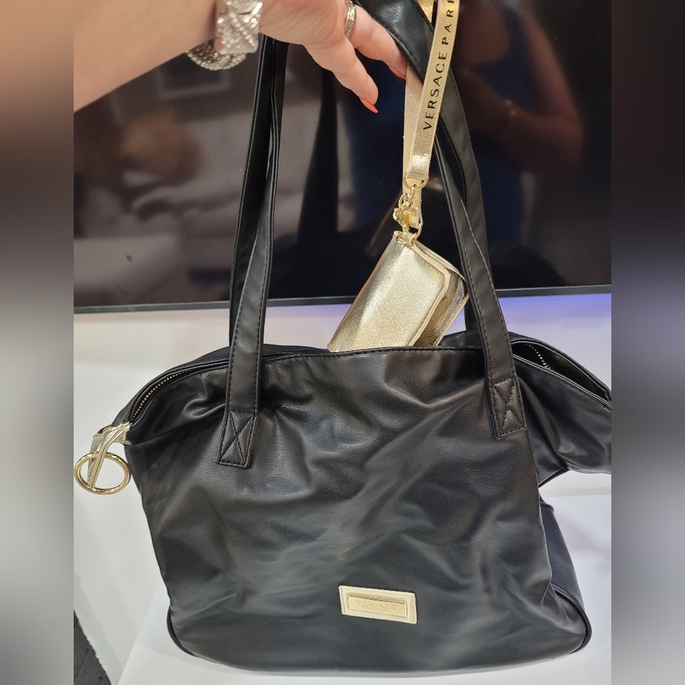 Versace Black and Gold Tote Bag